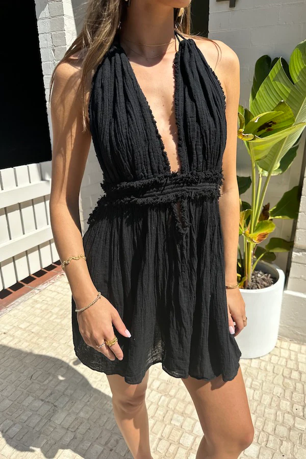 Lefkothea Mini Dress Black - Image 4