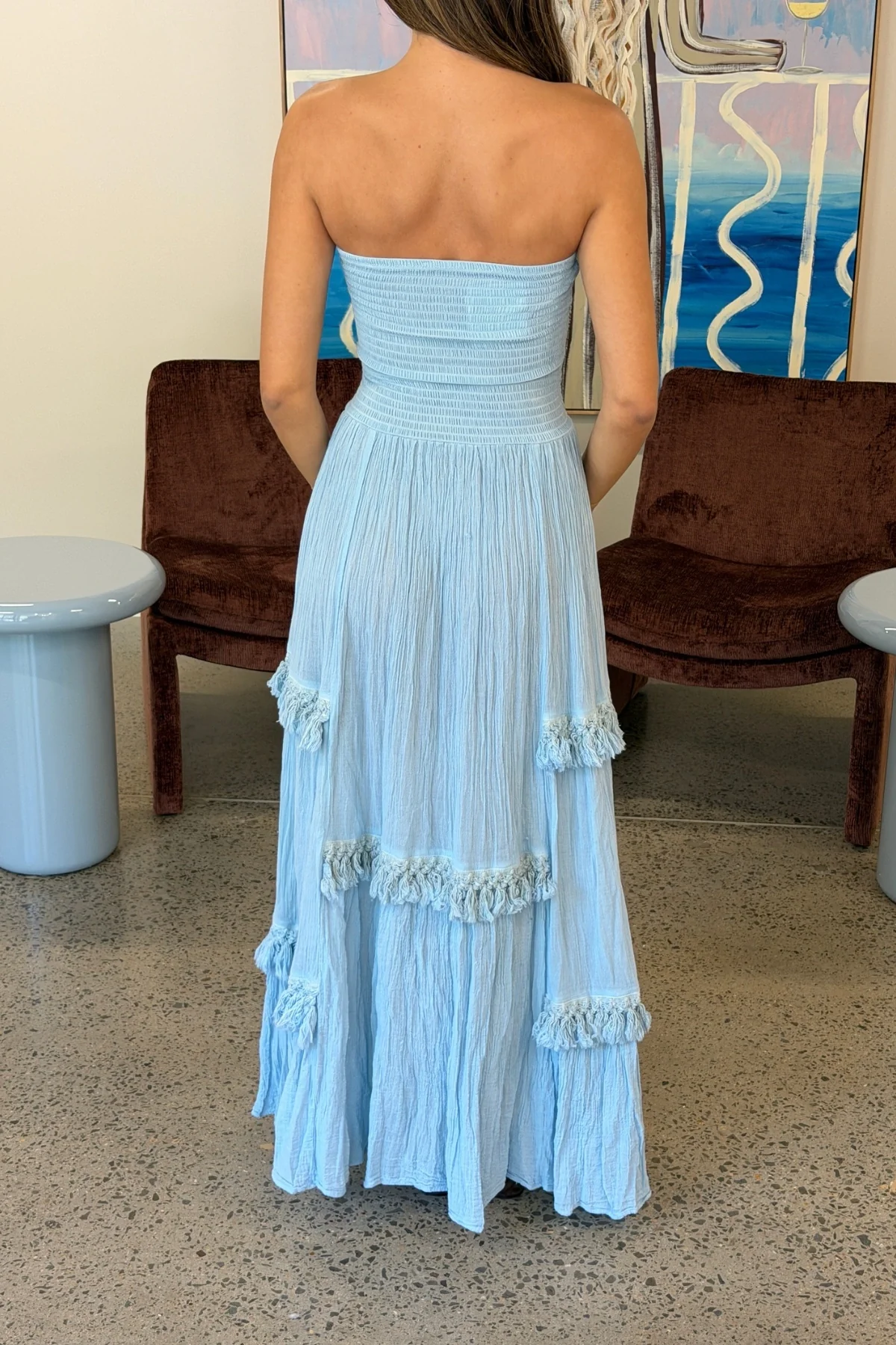 Melita Dress Blue - Image 3