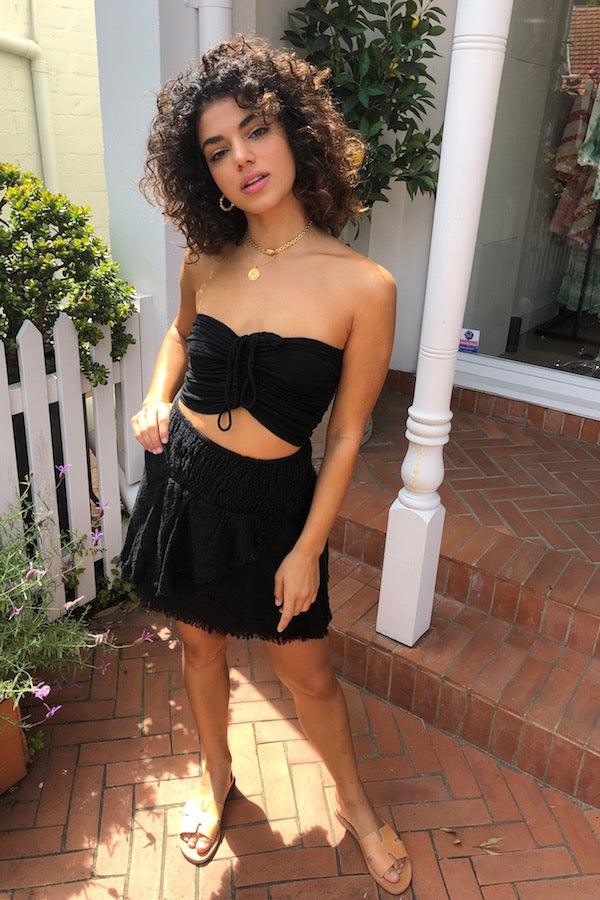 Ruched Tube Top Black - Image 9