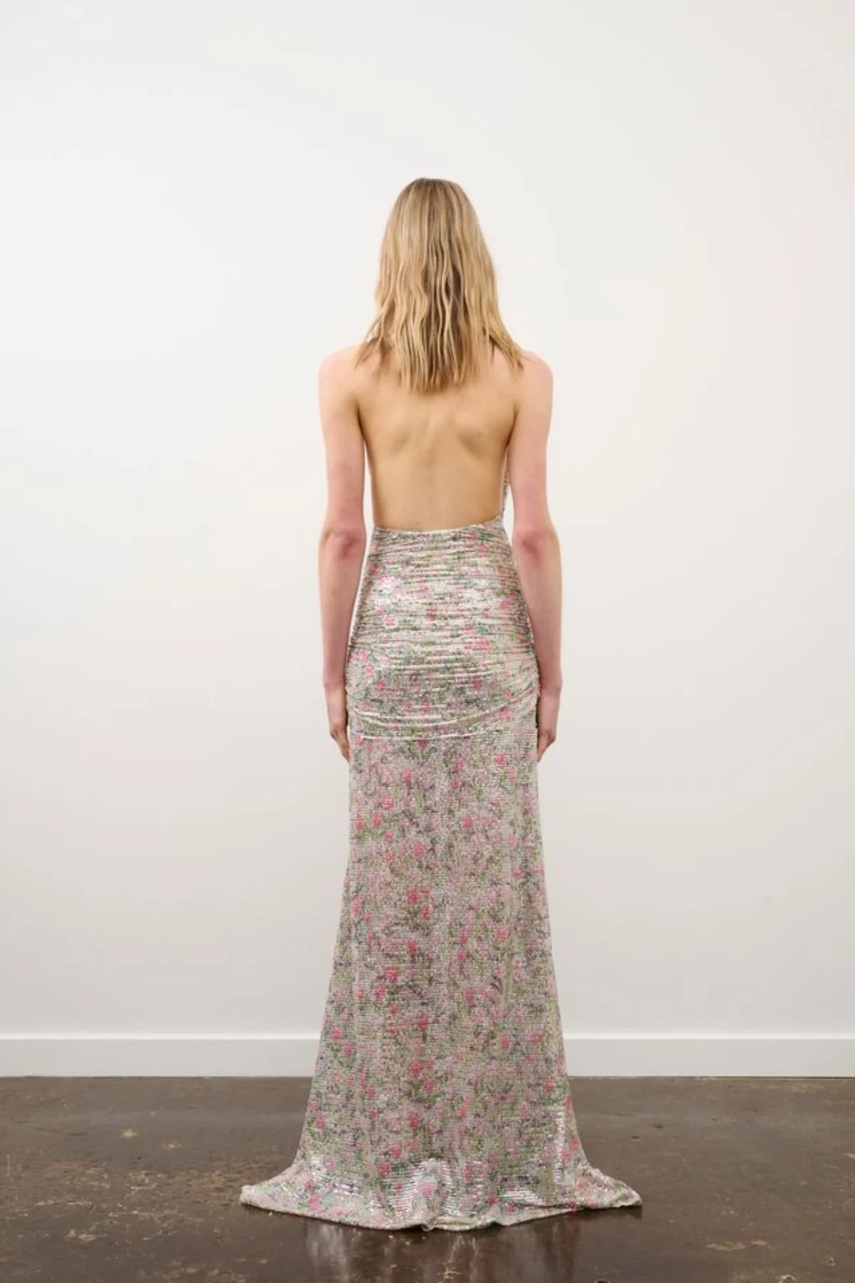 Hailey Dress Floral Silver Sequin - Image 4