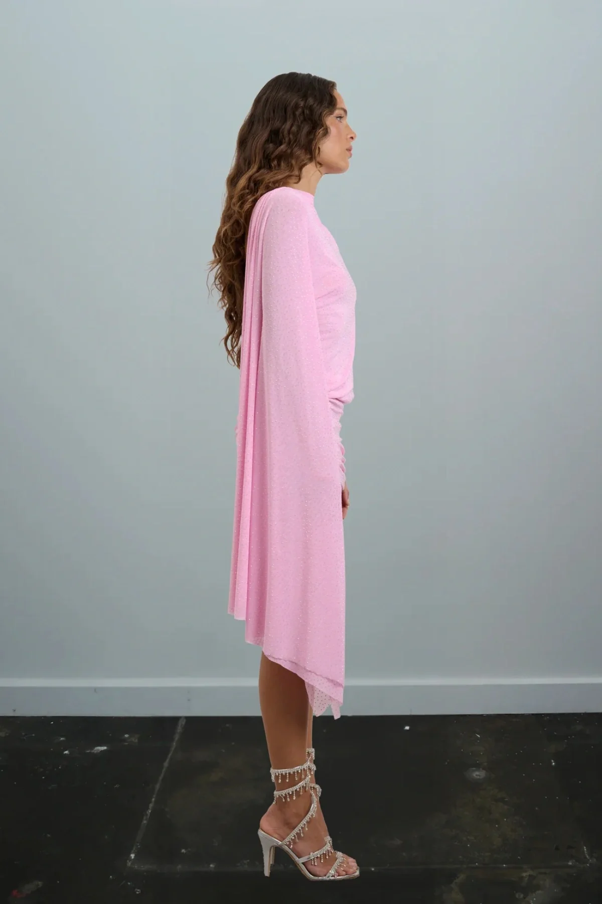 Sofia Dress Rhinestone Candy Pink - Image 3