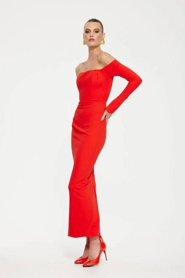 Kristie Midi Dress Cherry Red - Image 3
