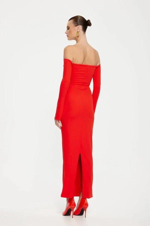 Kristie Midi Dress Cherry Red - Image 4