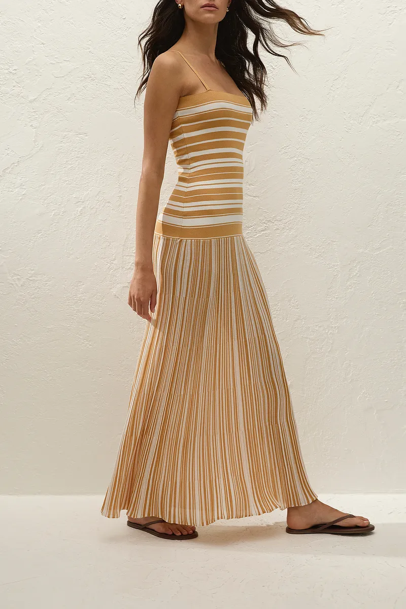 Esenia Knit Dress Breton Stripe Sienna - Image 3