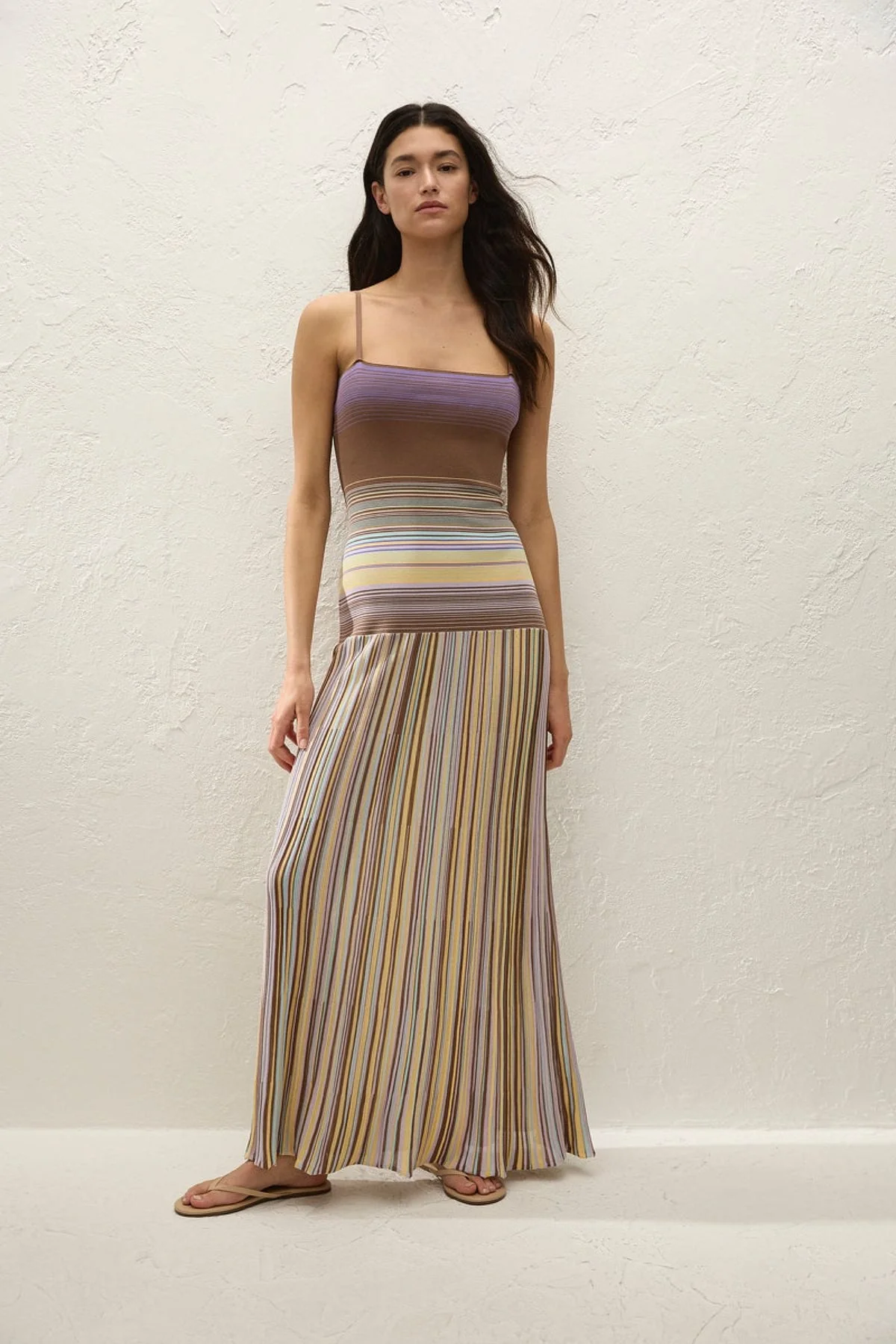 Esenia Knit Dress Daniela Stripe Mocha Lilac