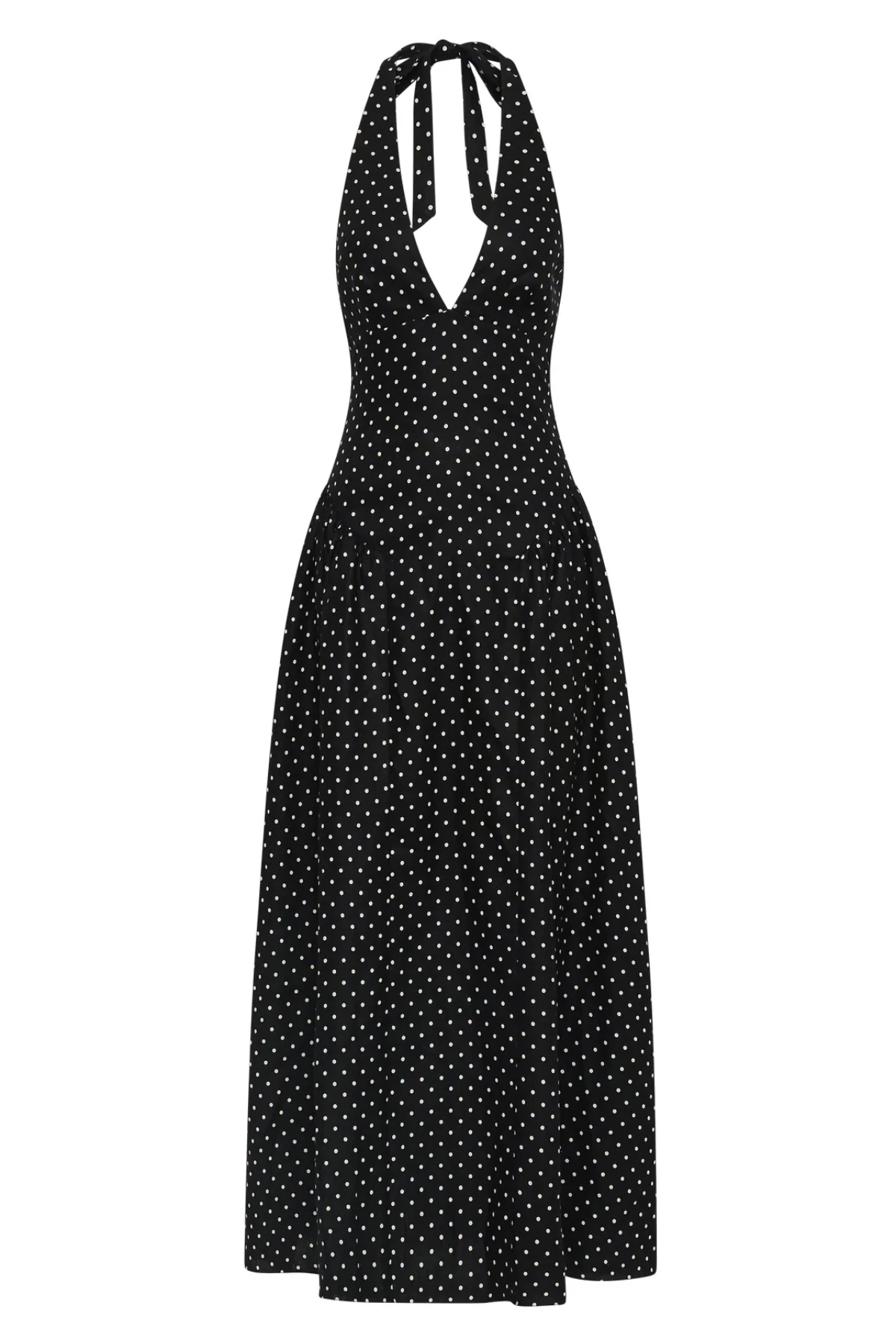 La Cala Midi Dress Lola Polka Dot Black/Cream - Image 6