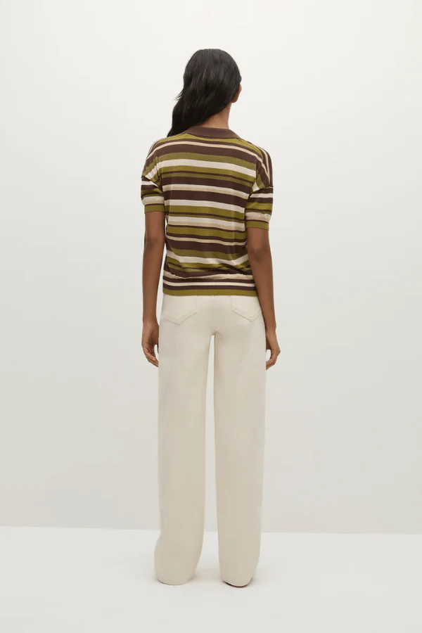 Sable Polo Shirt Espresso Pine Stripe - Image 10