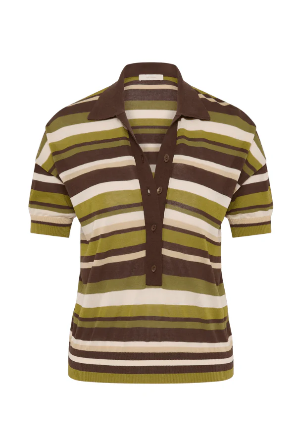 Sable Polo Shirt Espresso Pine Stripe - Image 12