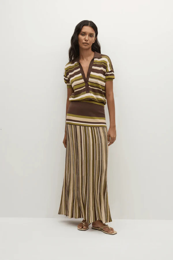 Sable Polo Shirt Espresso Pine Stripe - Image 3