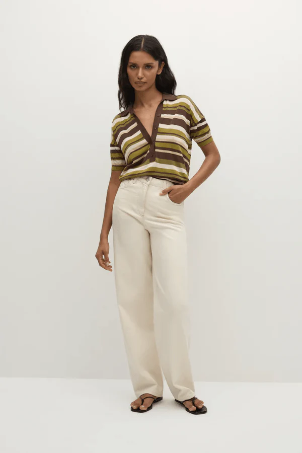 Sable Polo Shirt Espresso Pine Stripe - Image 5