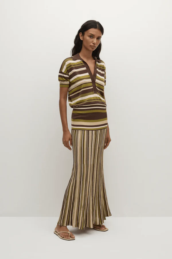 Sable Polo Shirt Espresso Pine Stripe - Image 6