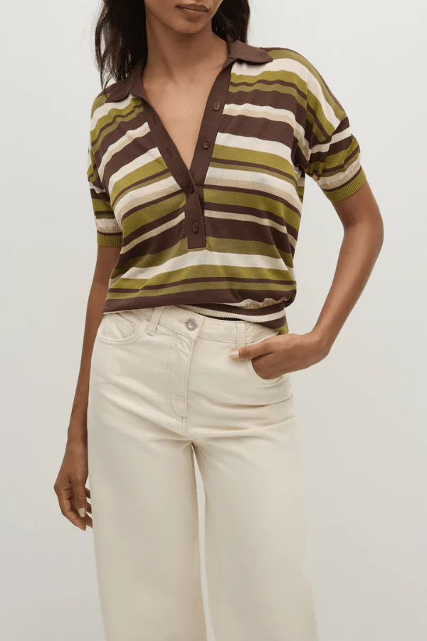 Sable Polo Shirt Espresso Pine Stripe - Image 8