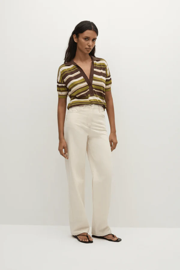 Sable Polo Shirt Espresso Pine Stripe - Image 9