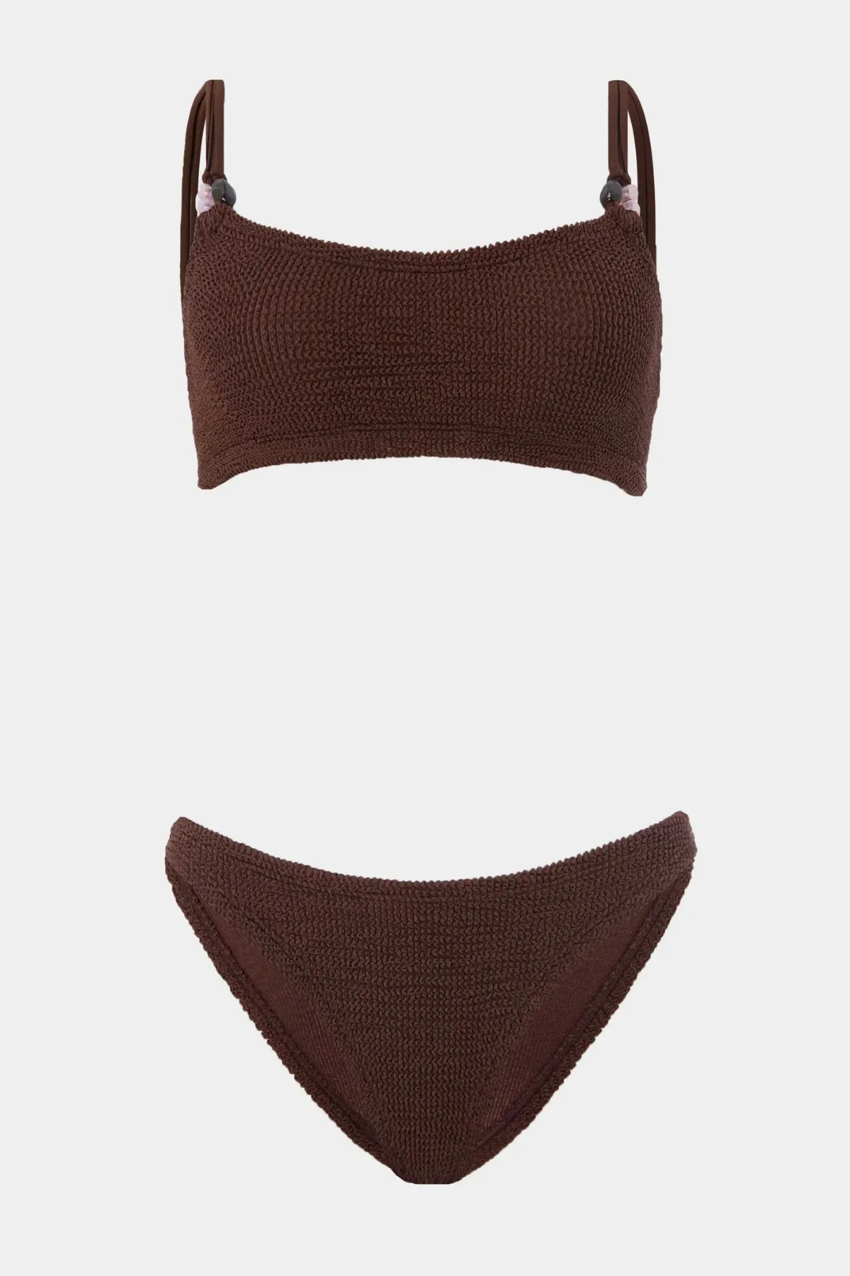 Cassie Beaded Bikini Metallic Chocolate