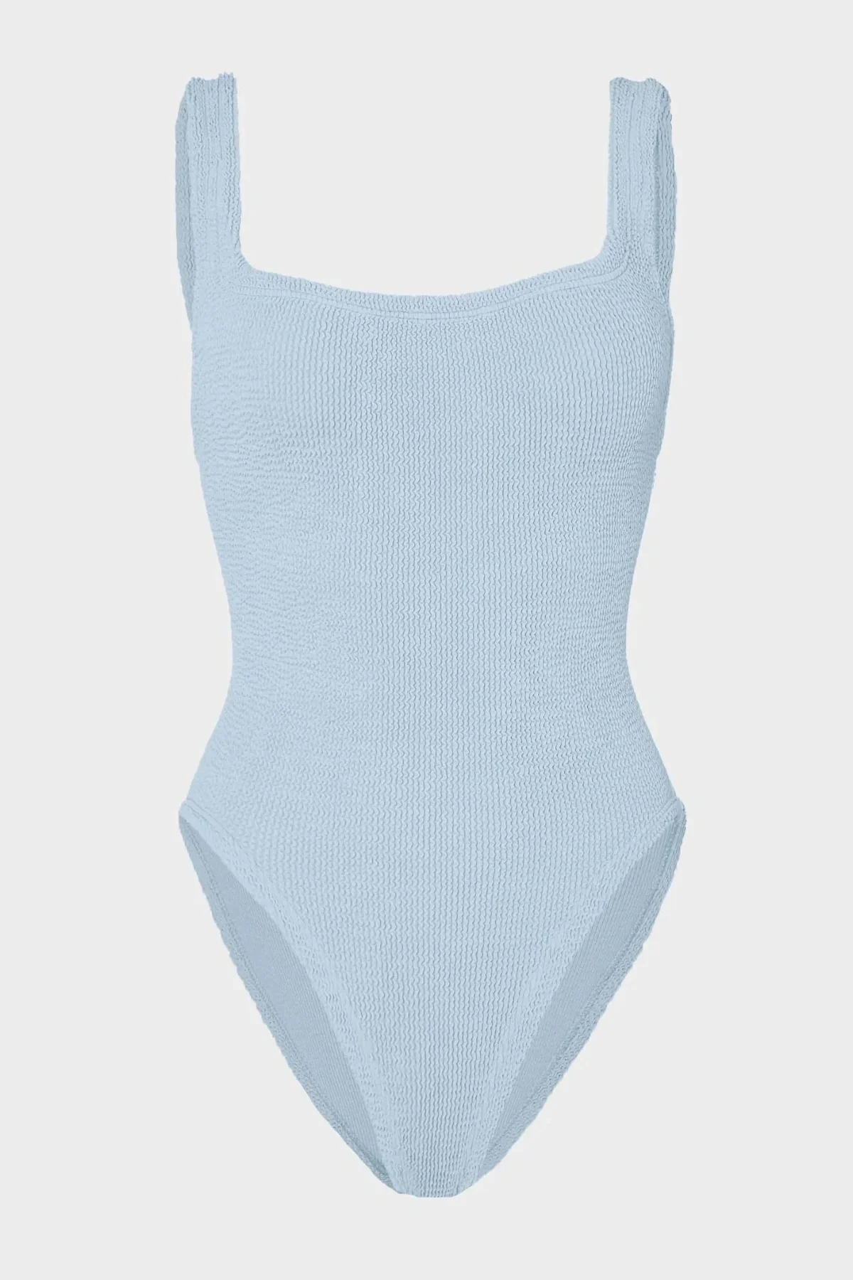 Square Neck Swim Metallic Ice Blue