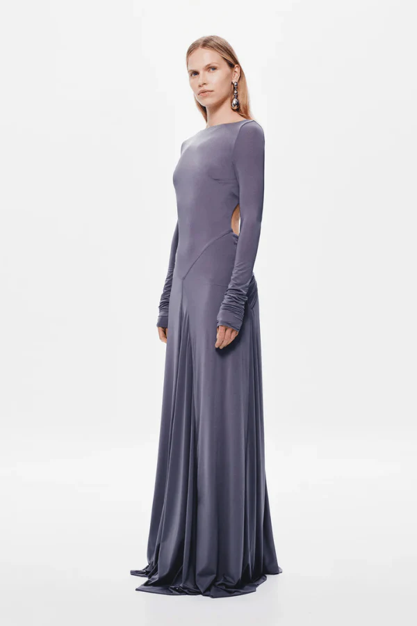 The 'Blake' Jersey Long Sleeve Dress Shark - Image 3