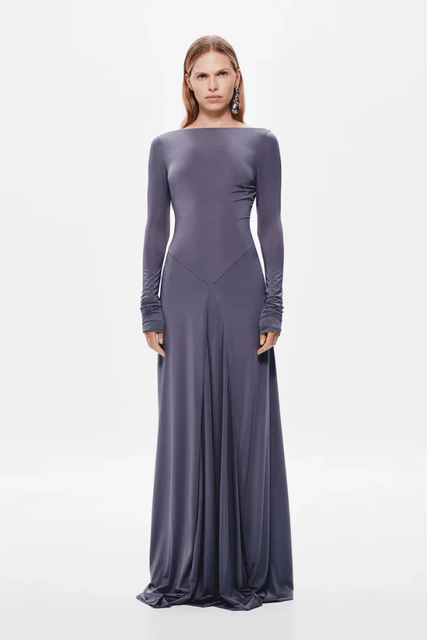 The 'Blake' Jersey Long Sleeve Dress Shark - Image 4