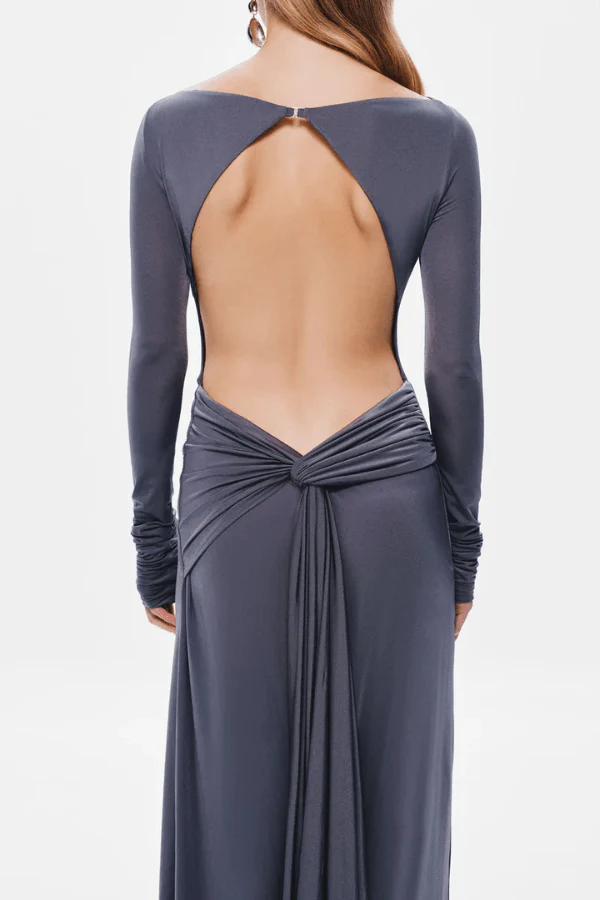 The 'Blake' Jersey Long Sleeve Dress Shark - Image 5
