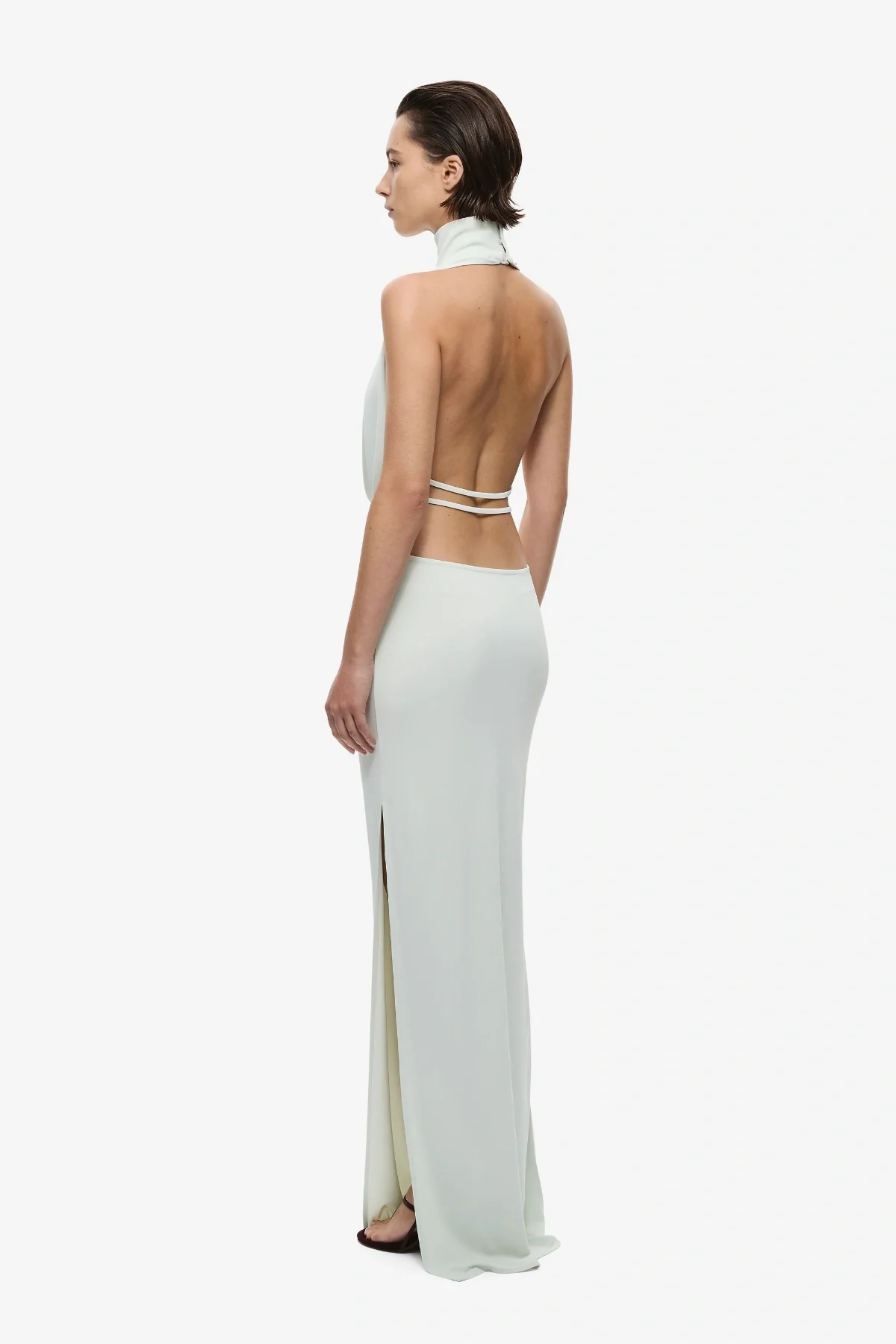 The 'Cowl' Neck Jersey Dress Pistachio - Image 4