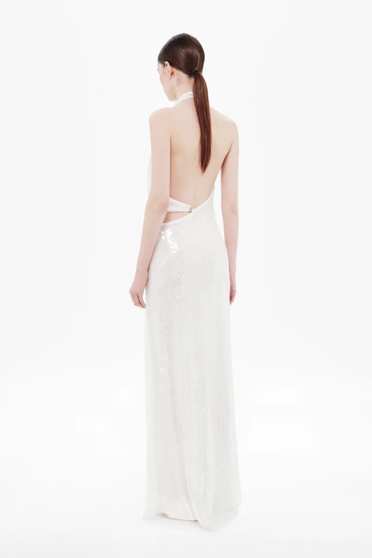 The 'Devon' Sequin Dress Ivory - Image 3