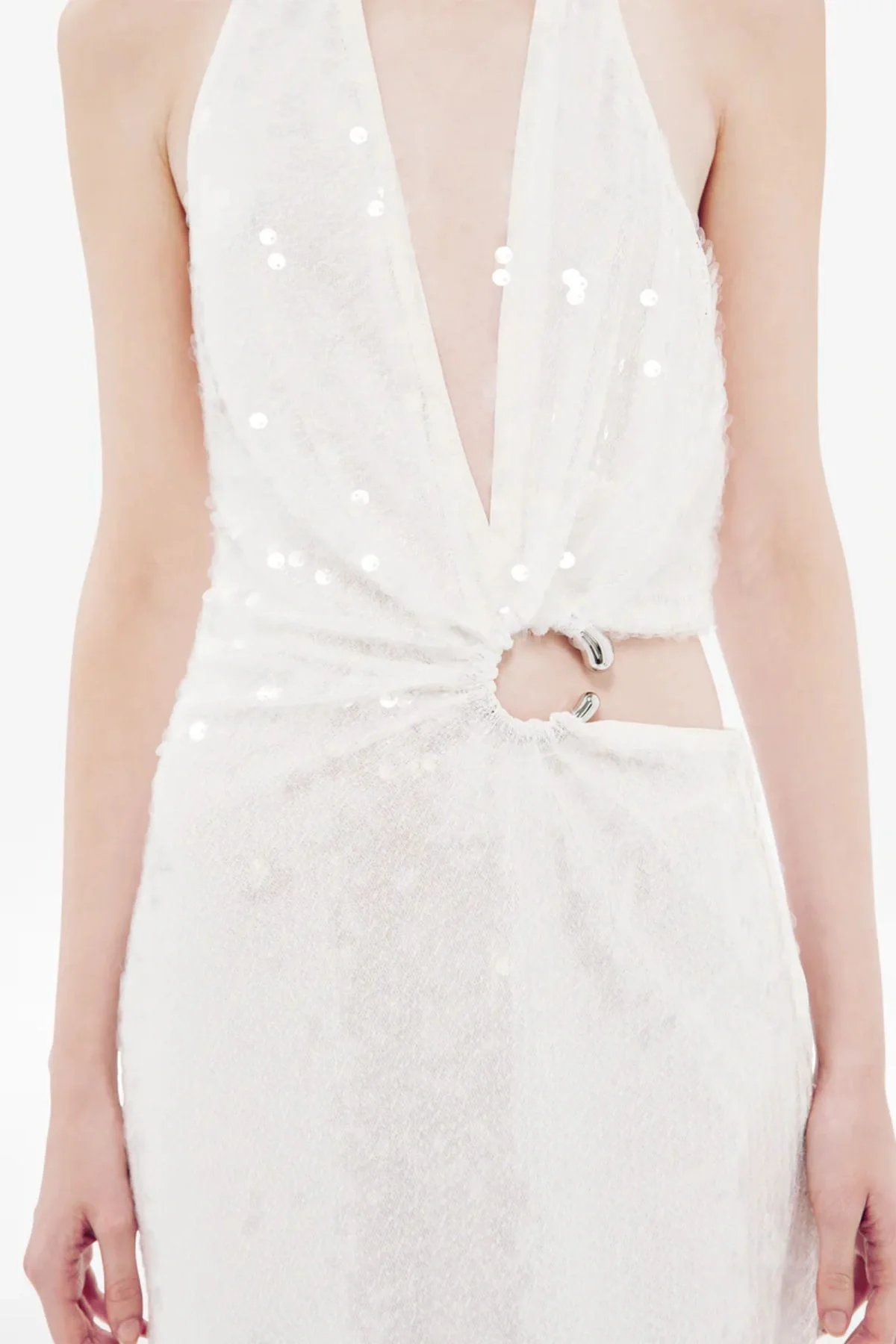 The 'Devon' Sequin Dress Ivory - Image 4