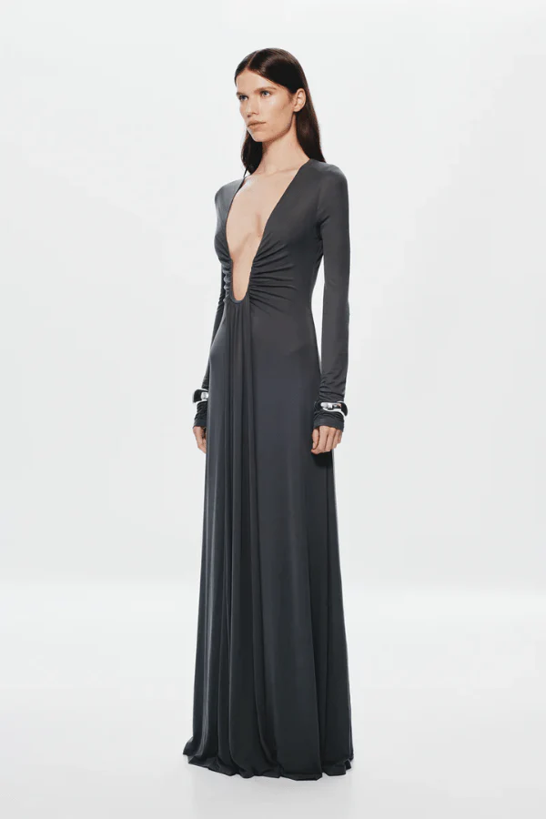 The 'Jennifer' Long Sleeve Dress Vulcan - Image 3