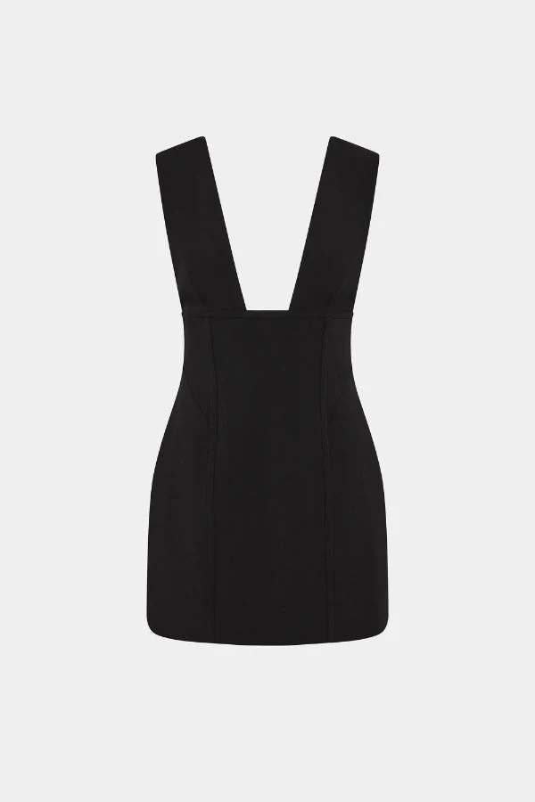 The 'Marcie' Suiting Mini Dress Black - Image 4
