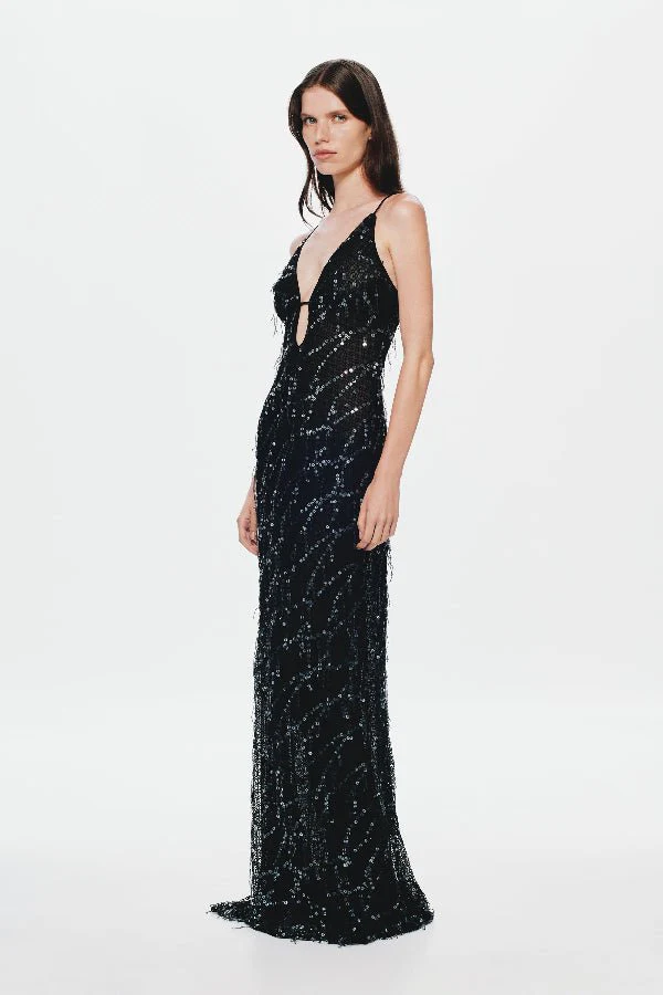 The 'Onyx' Sequin Dress Black - Image 3
