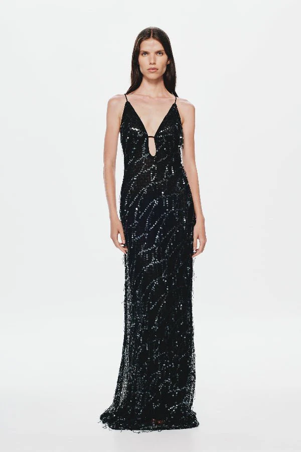 The 'Onyx' Sequin Dress Black - Image 5
