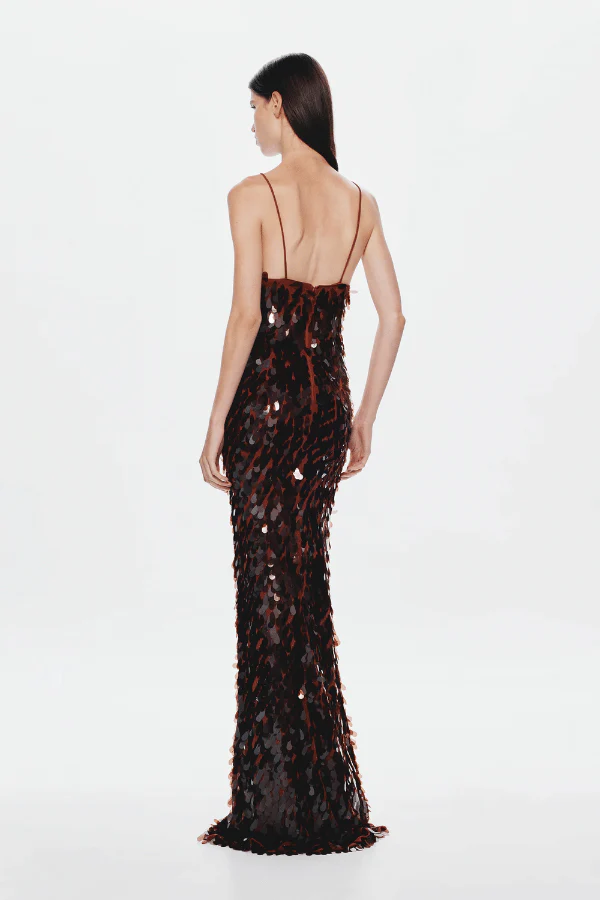 The 'Sapphire' Sequin Maxi Dress Fig - Image 7