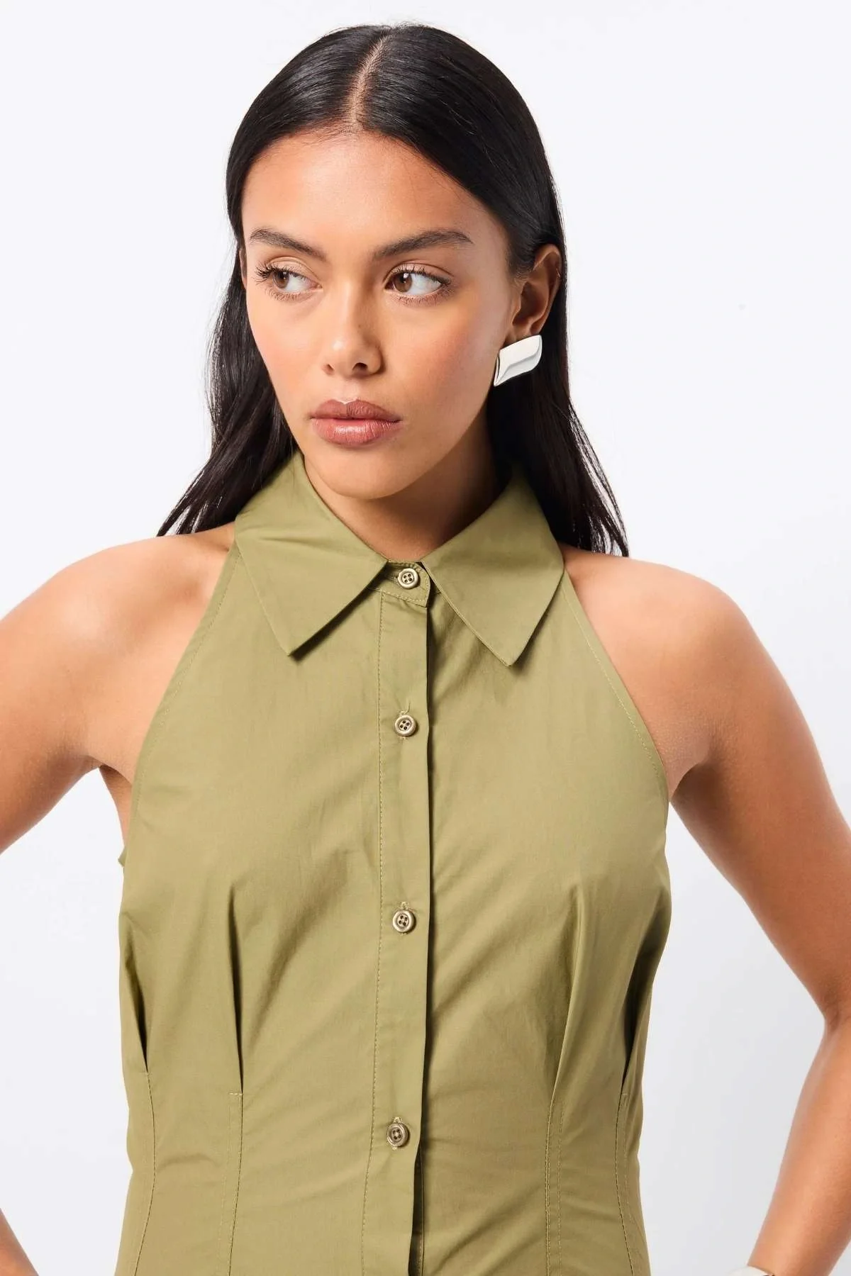 Roam Midi Dress Olive - Image 5