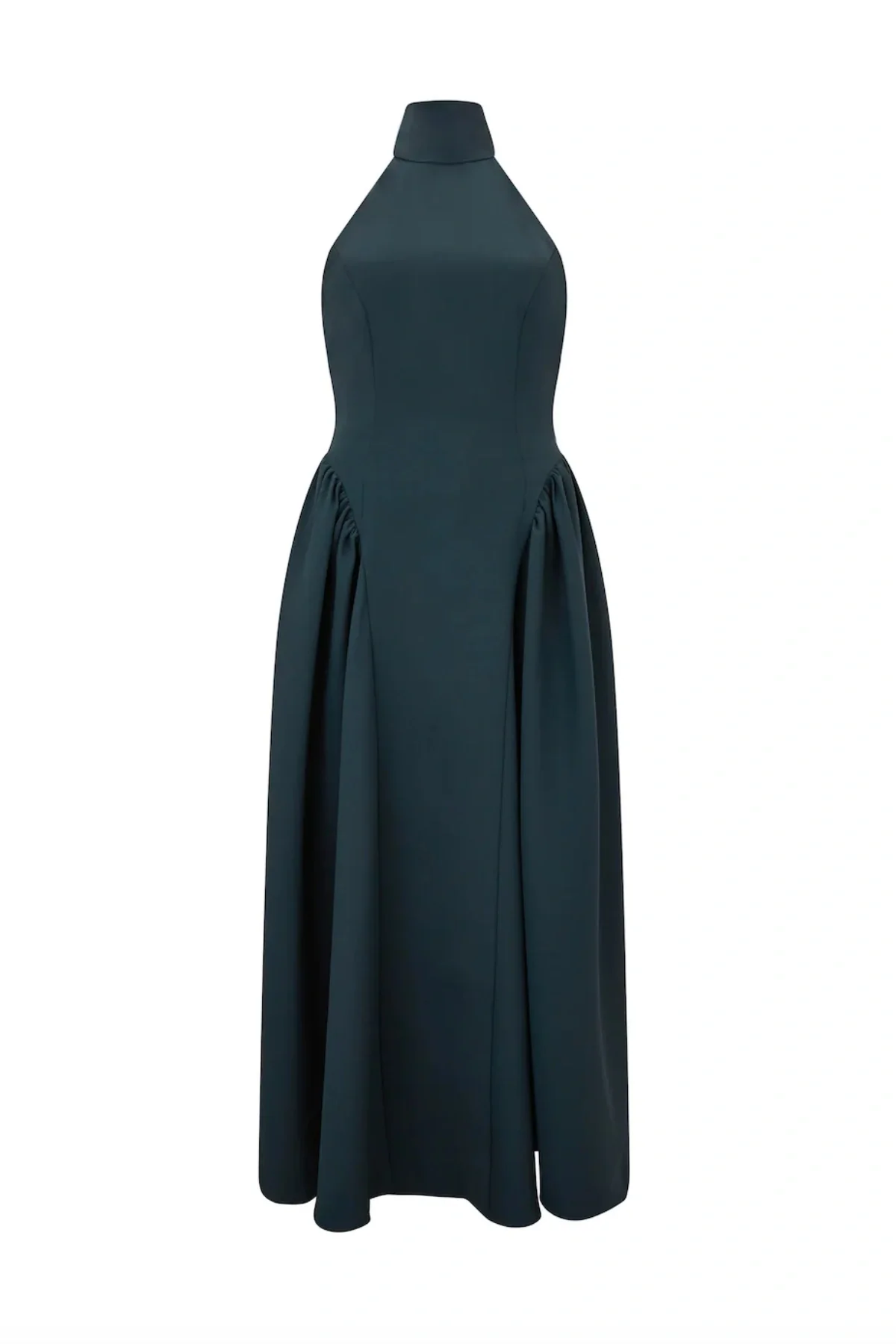 The Ultimate Muse High Neck Gathered Detail Midi Dress Teal - Image 6
