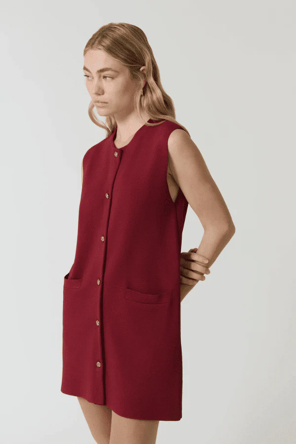 Nanda Dress Burgundy - Image 2
