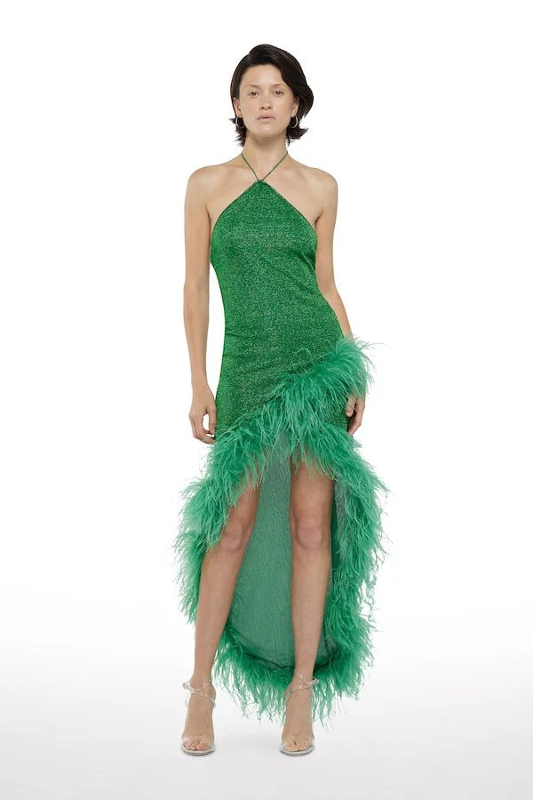 Lumiere Plumage Tulip Dress Emerald Green - Image 3