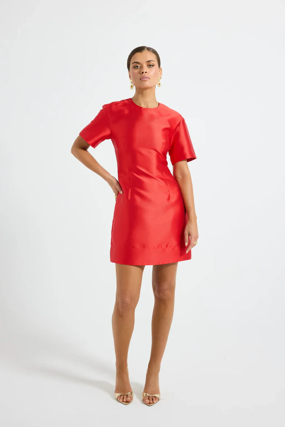 Pippa Sleeve Mini Dress Poppy - Image 4