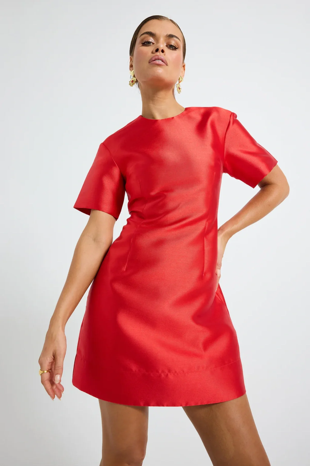 Pippa Sleeve Mini Dress Poppy - Image 5