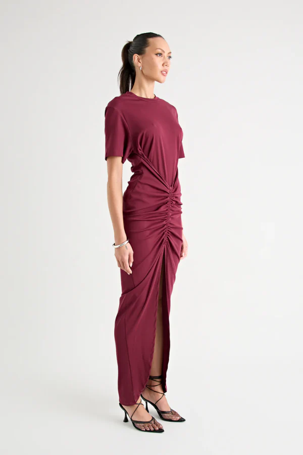Niko Maxi Dress Burgundy - Image 4