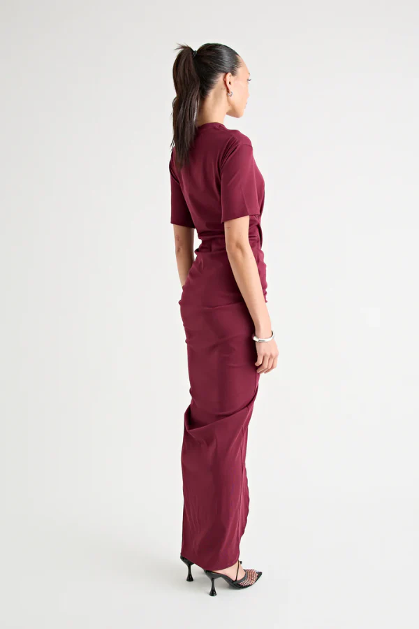 Niko Maxi Dress Burgundy - Image 5