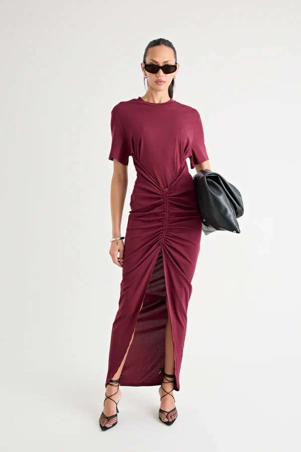 Niko Maxi Dress Burgundy - Image 7