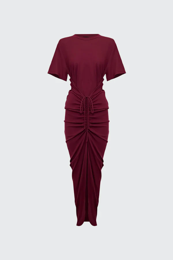 Niko Maxi Dress Burgundy - Image 8