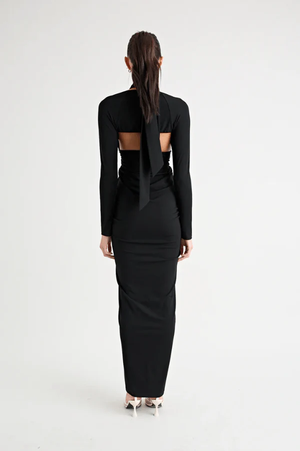 Victoria Maxi Dress Black - Image 6