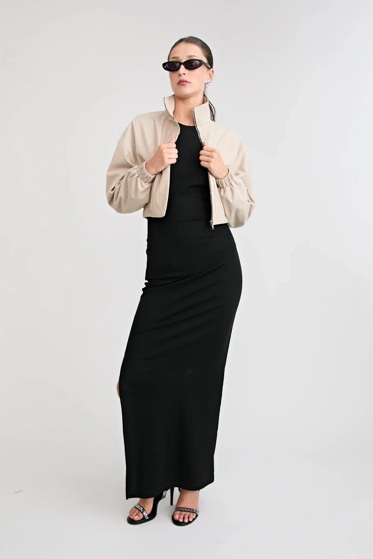 Zena Bomber Jacket Beige - Image 7