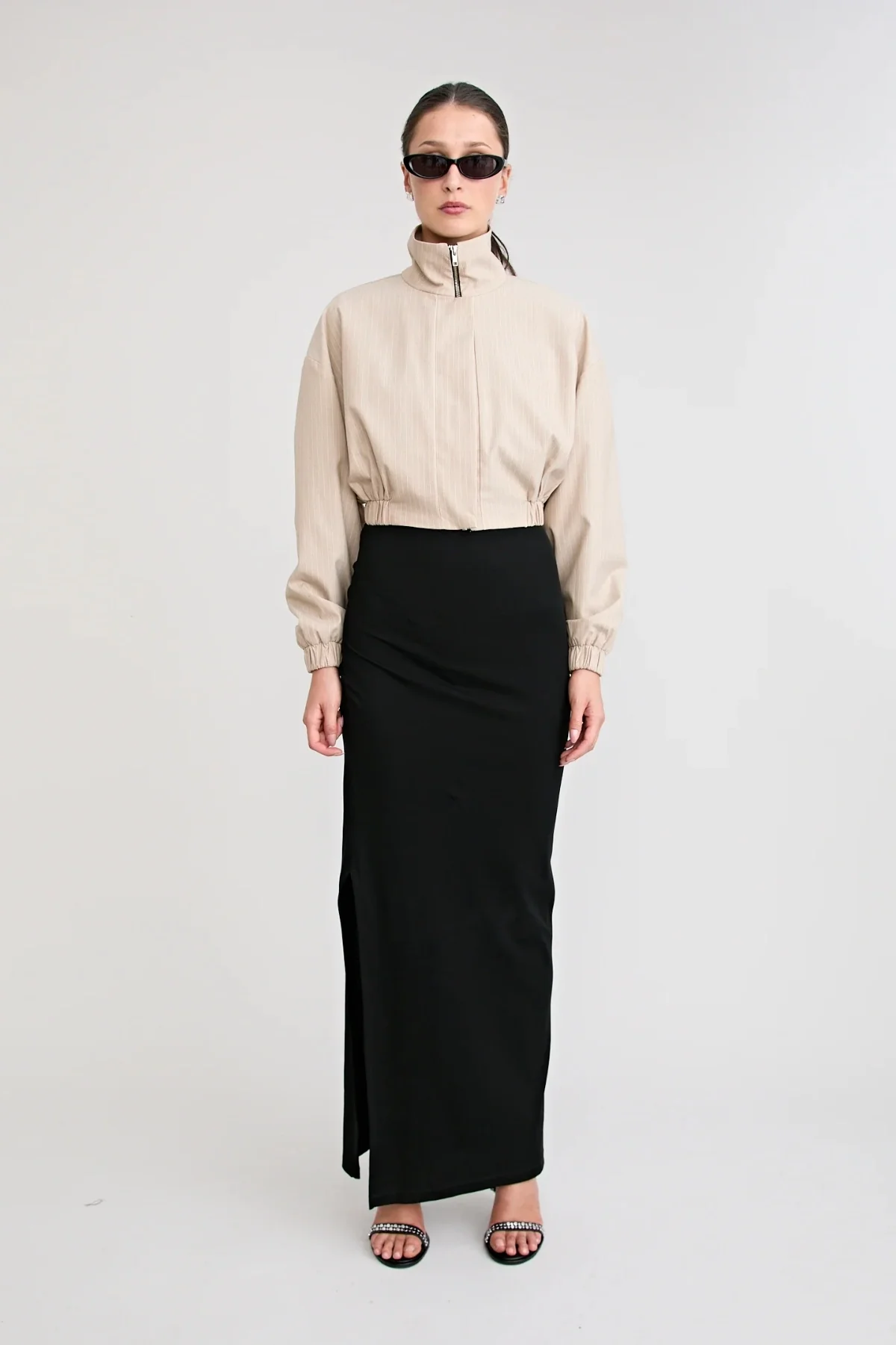 Zena Bomber Jacket Beige - Image 8