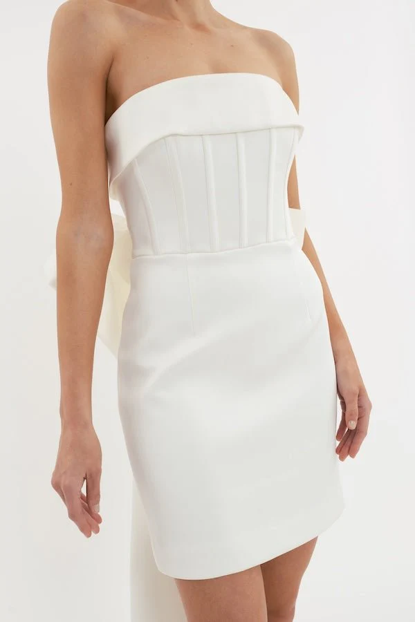 Lia Strapless Mini Dress Ivory - Image 3