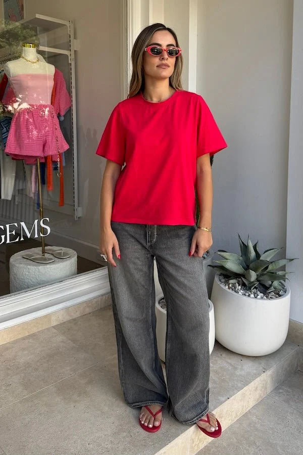 Boyfriend Tee Red - Image 11