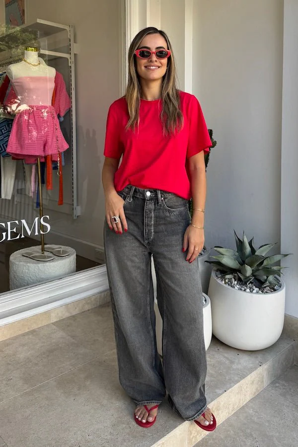 Boyfriend Tee Red - Image 12