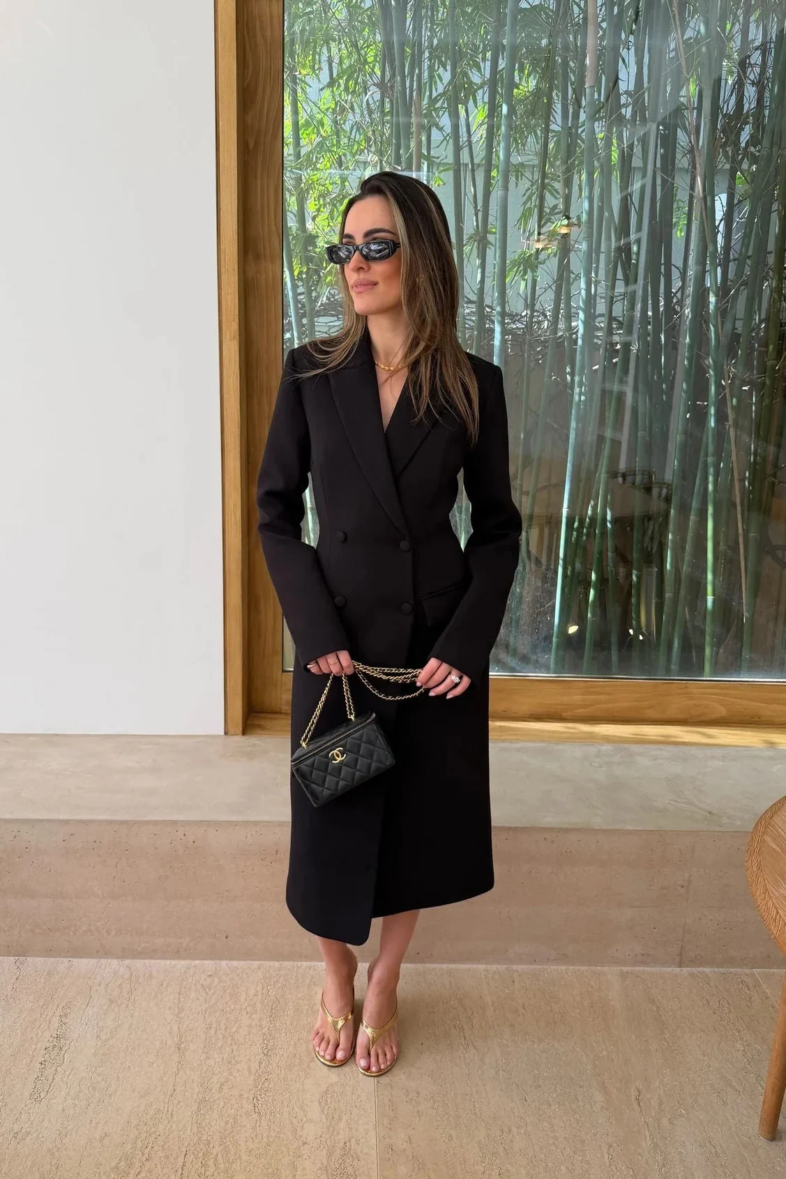Carissa Tailored Midi Dress Black - Image 2