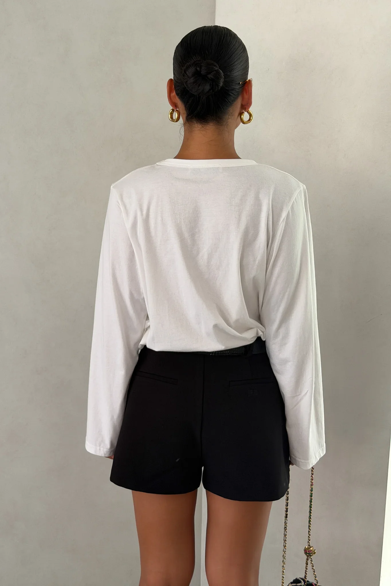 Carter V Neck Long Sleeve Top White - Image 5