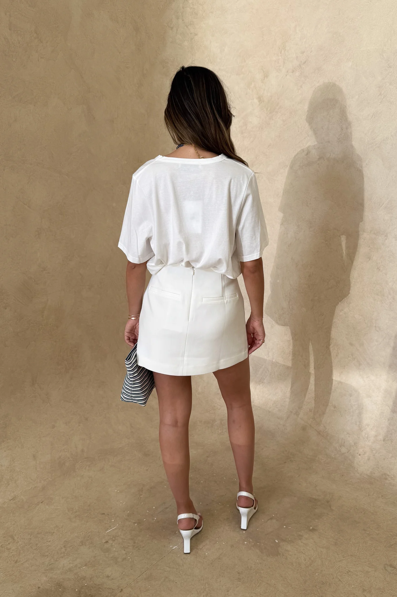 Carter V Neck Tee White - Image 9