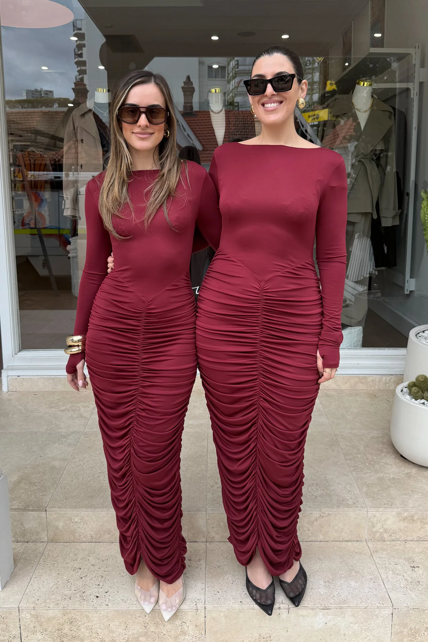 Caterina Midi Dress Burgundy - Image 5